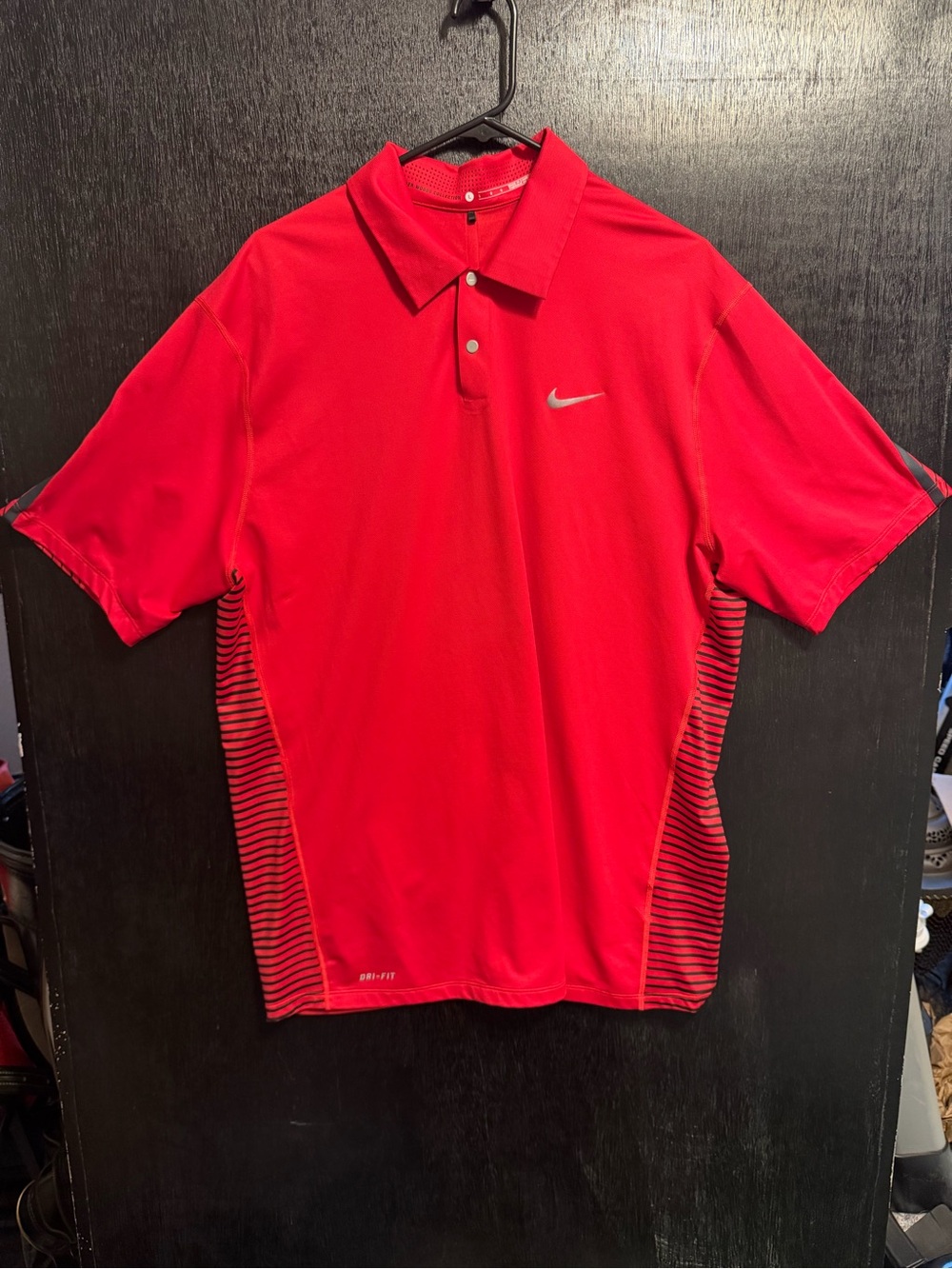 TIGER WOODS NIKE GOLF DRI FIT POLO SHIRT MEN'S SIZE L Vintage Collection Red